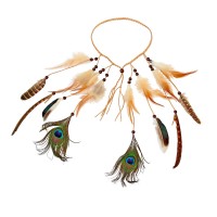 Hippie hoofdband indianen veren pauw