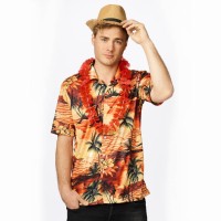 Hawaii hemd heren Tropical shirt oranje
