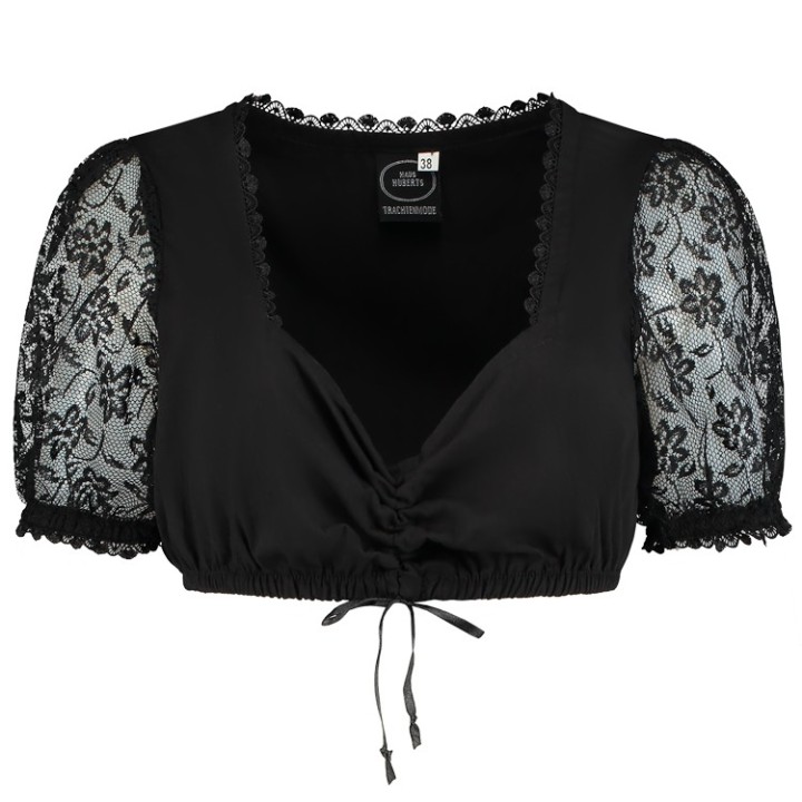 zwarte Dirndl blouse kant tiroler kledij