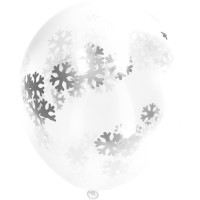 Confetti ballonnen ijskristallen sneeuwvlokken zilver