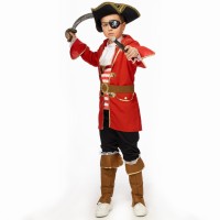 Piratenpak rood Kapitein Haak kostuum kind