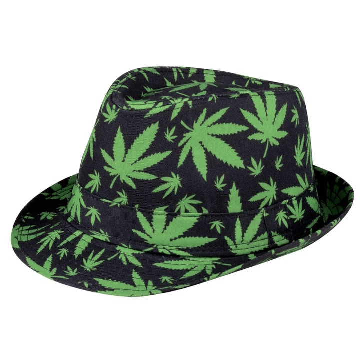 Hippie hoedje wietblad cannabis carnaval