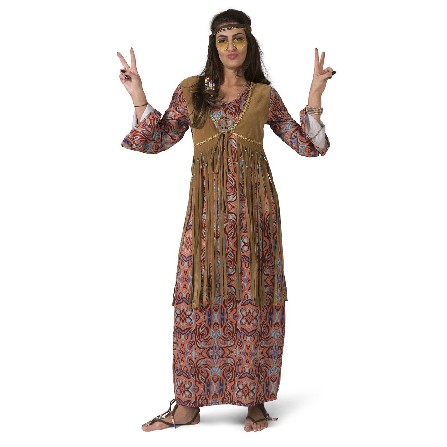 Hippie jurk lang| Jokershop.be - verkleedkleding