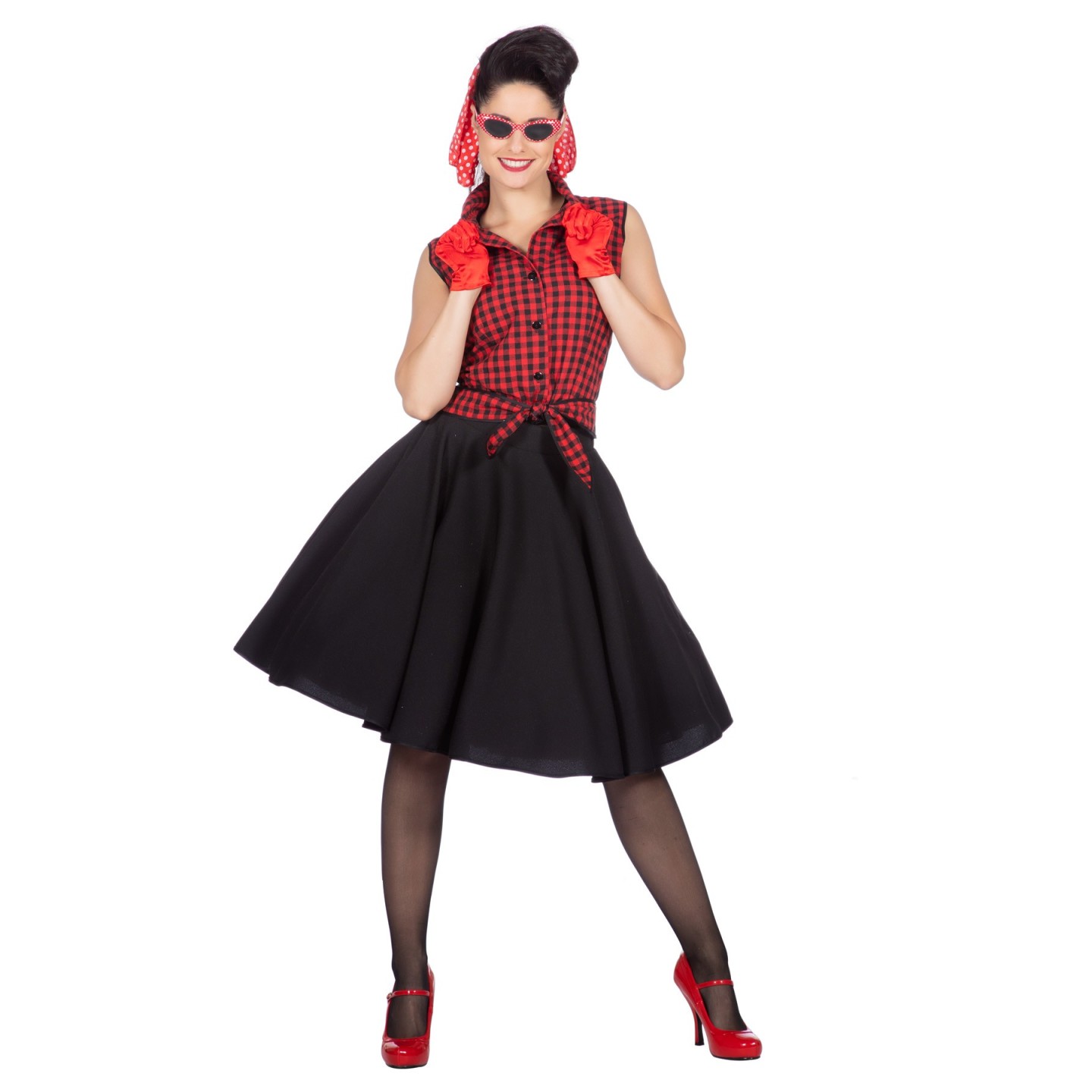 Mondstuk Port Renovatie Rockabilly outfit dames Rizzo | Jokershop.be - Rockabilly kleding