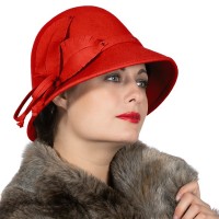 Roaring Twenties hoed dames rood vilt
