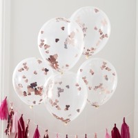 Valentijn decoratie ballonnen confettiballonnen hartjes