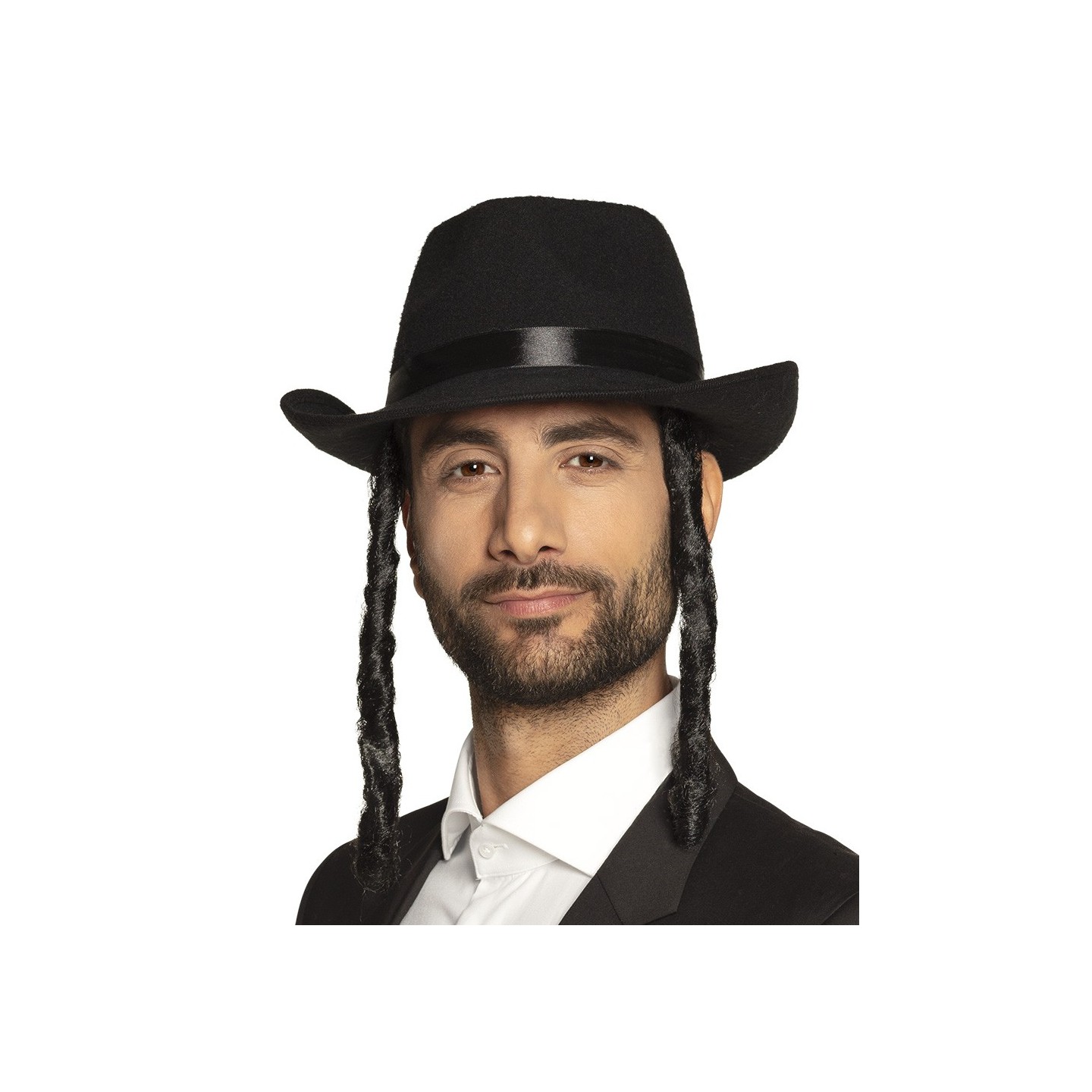 Joodse hoed met krullen rabbijn David