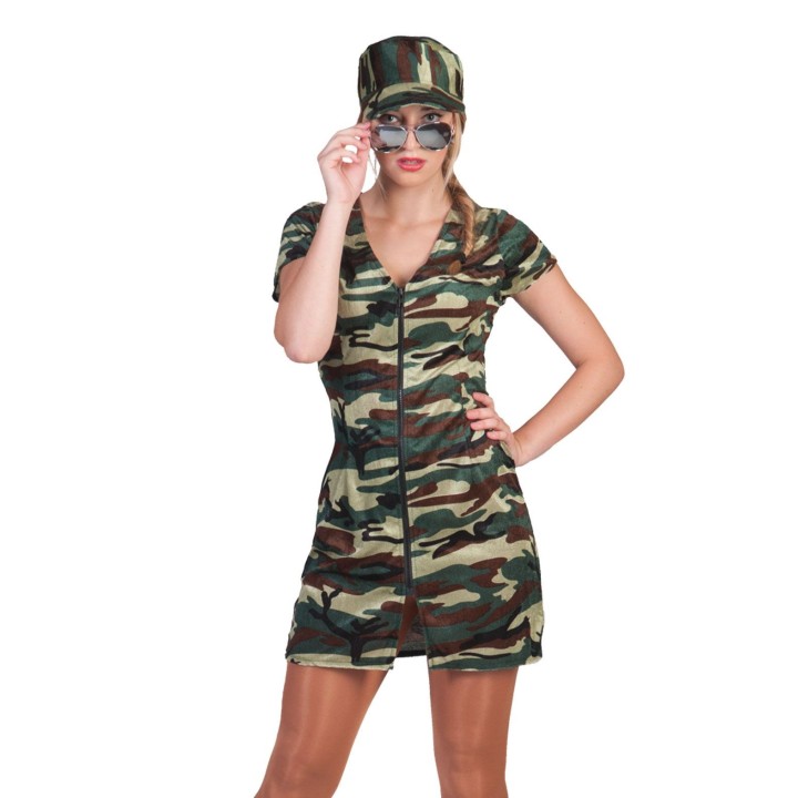 camouflage leger jurkje dames carnaval kleding