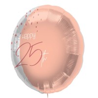 Folie ballon "Happy 25th" roze 45cm