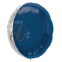 Folie ballon "Happy 60th" blauw 45cm