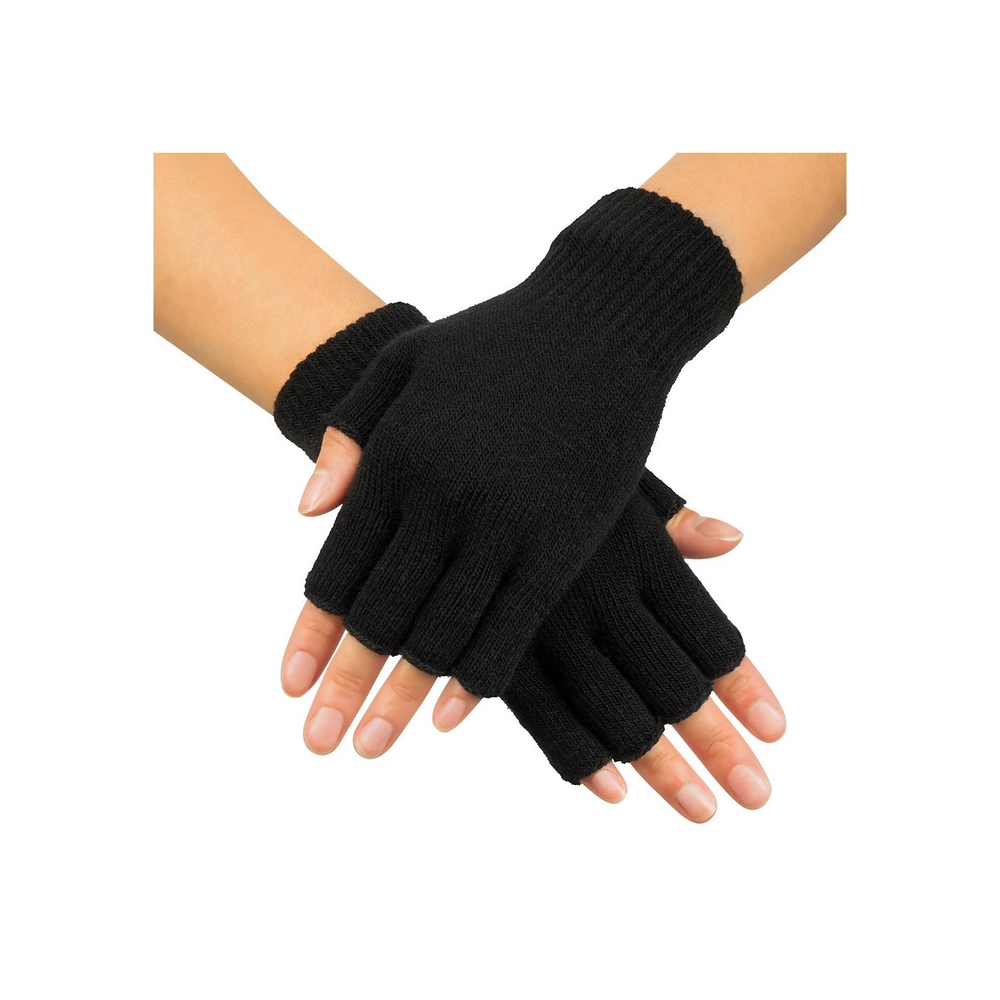 vingerloze handschoenen zwart