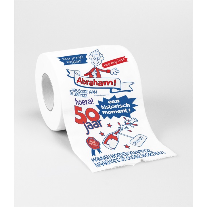 grappig toiletpapier 50 jaar abraham verjaardag