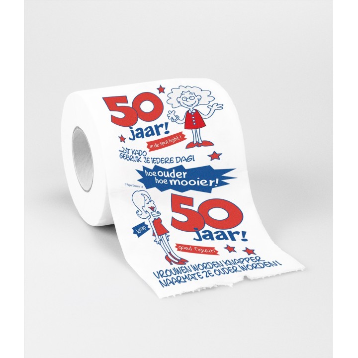 grappig toiletpapier tekst 50 jaar humor