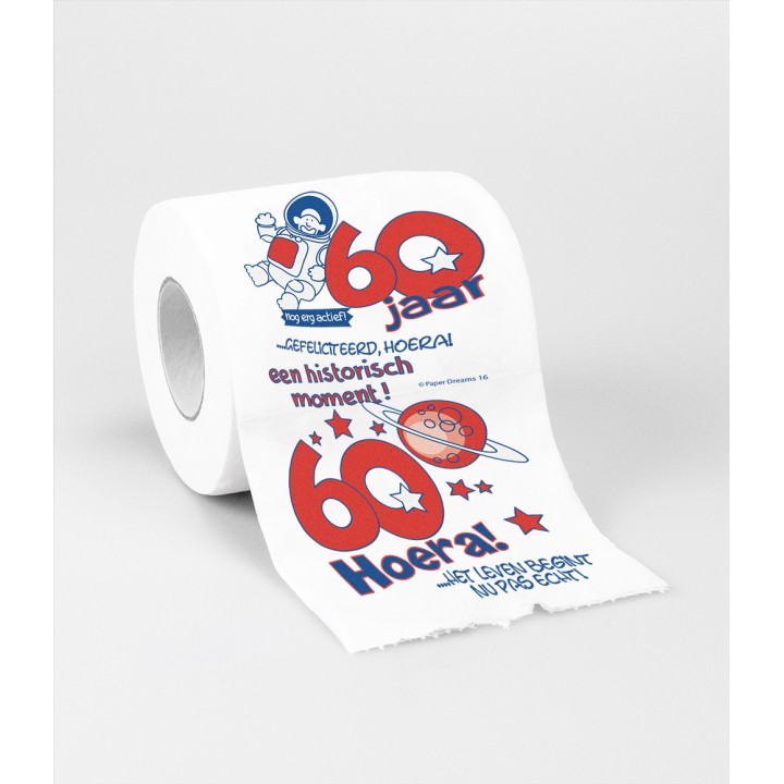 grappig toiletpapier 60 jaar humor wc rol