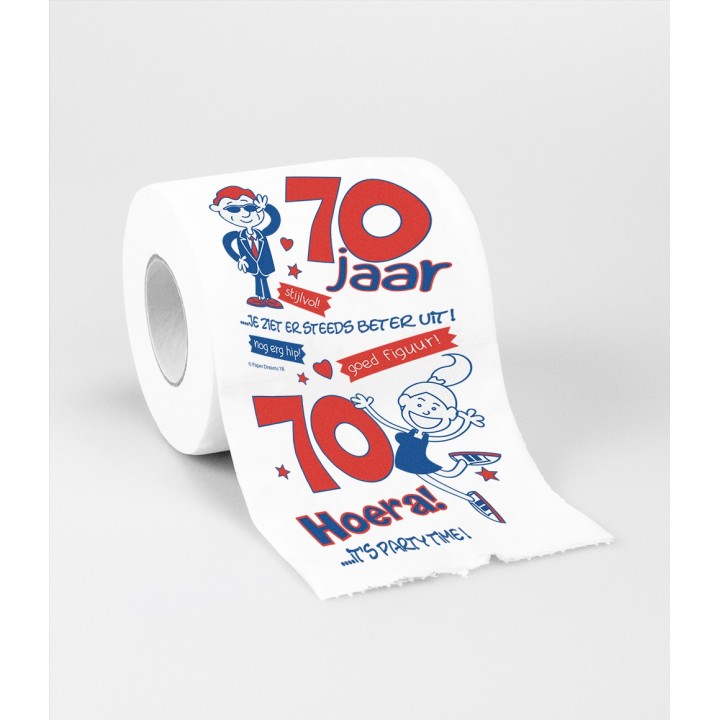 humor toiletpapier 70 jaar grappige wc rol