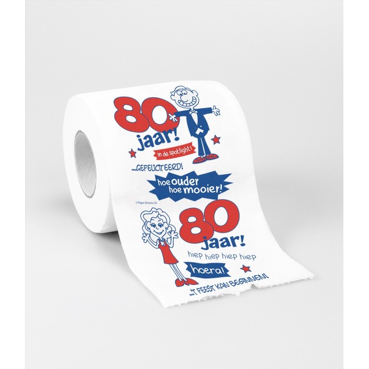 humoristisch toiletpapier 80 jaar verjaardag