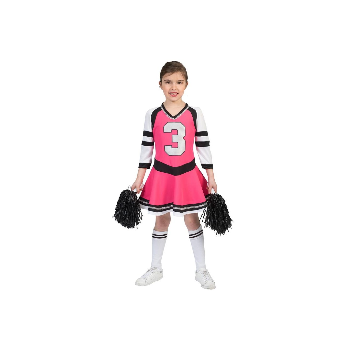 Cheerleader Pakje kind carnaval roze jurkje