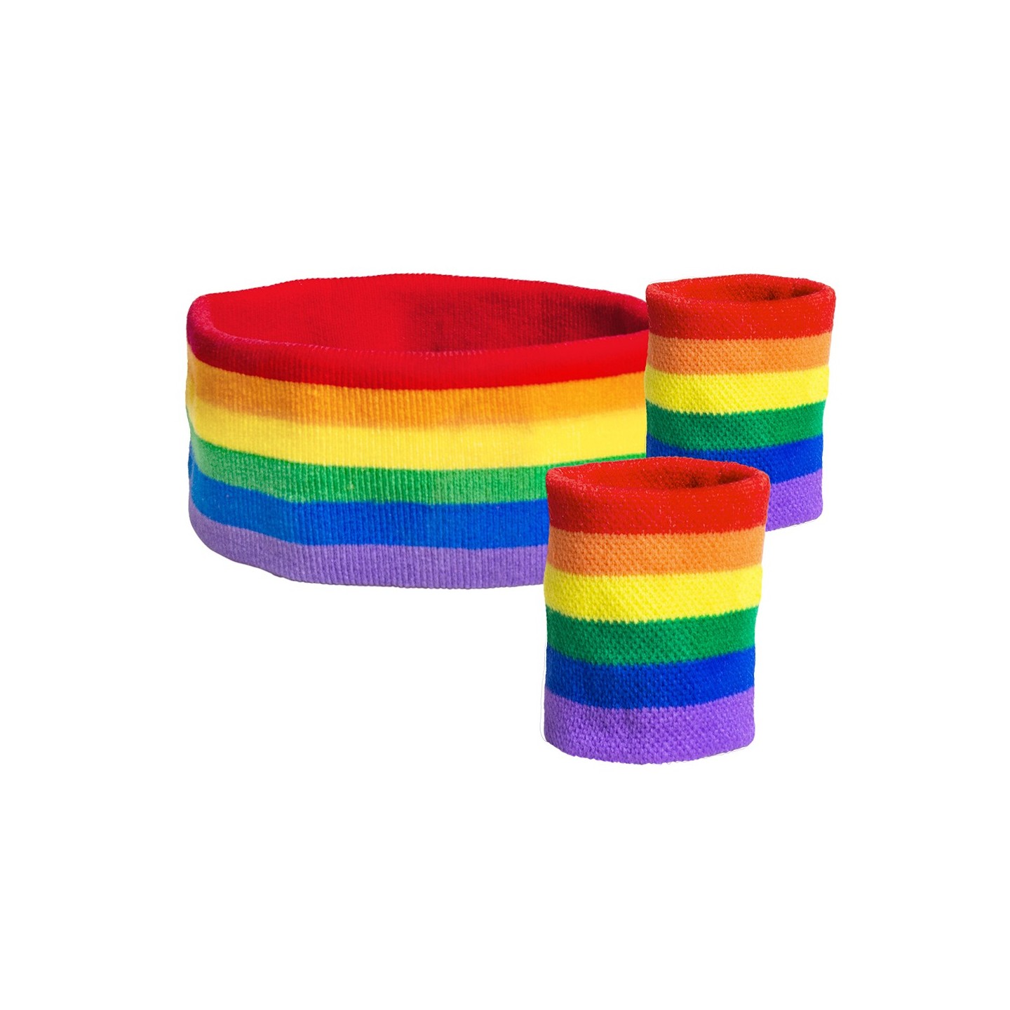 Zweetbandjes regenboog polsbandje hoofdband carnaval accessoires