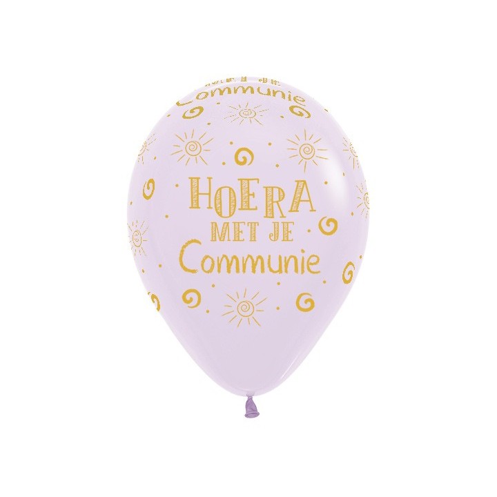 Communie ballonnen pastel lila versiering