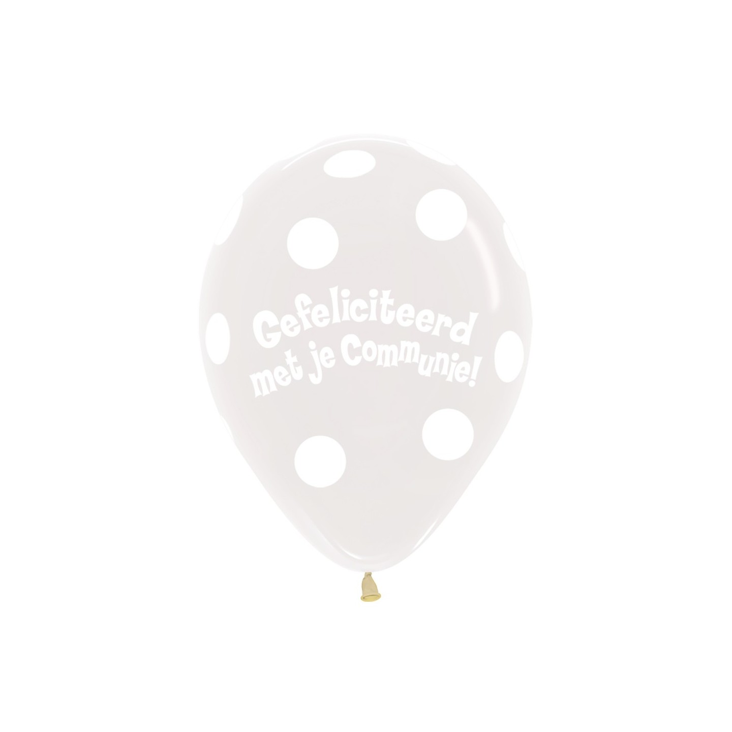 Communie ballonnen transparant wit dots versiering