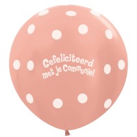 Grote ballon Communie rose goud XL 90 cm