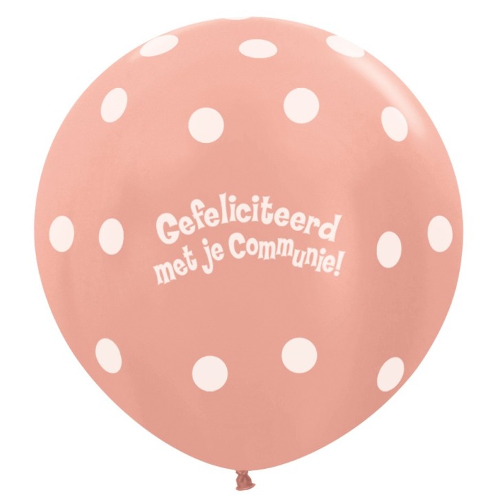 XL grote ballon Communie rose goud