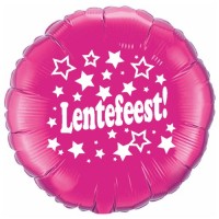 Folieballon Lentefeest stars roze 45cm