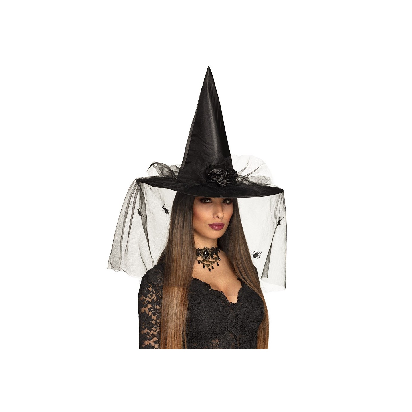 Heksenhoed zwart halloween heks accessoires