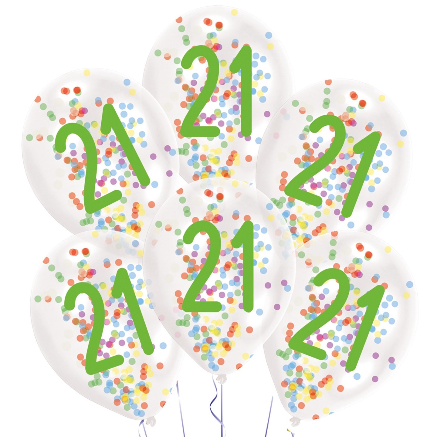 Confetti ballonnen verjaardag 21 jaar