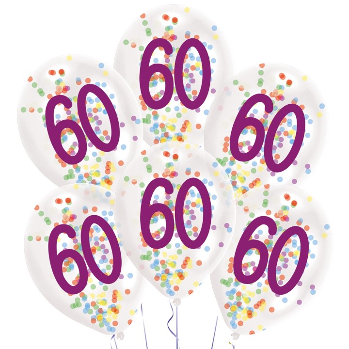 Confetti ballonnen verjaardag 60 jaar versiering