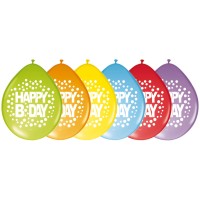 Verjaardag ballonnen Rainbow dots 30 cm 8 st