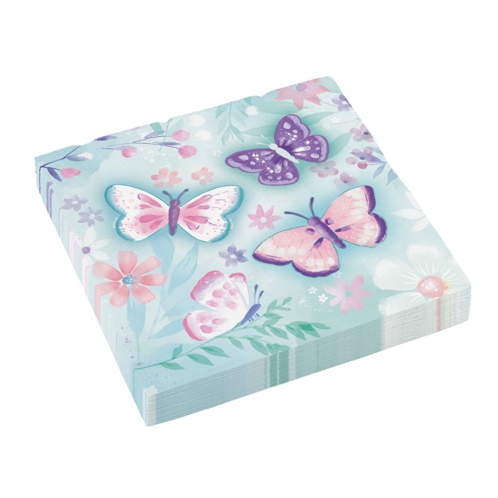 Papieren servetten vlinder thema versiering
