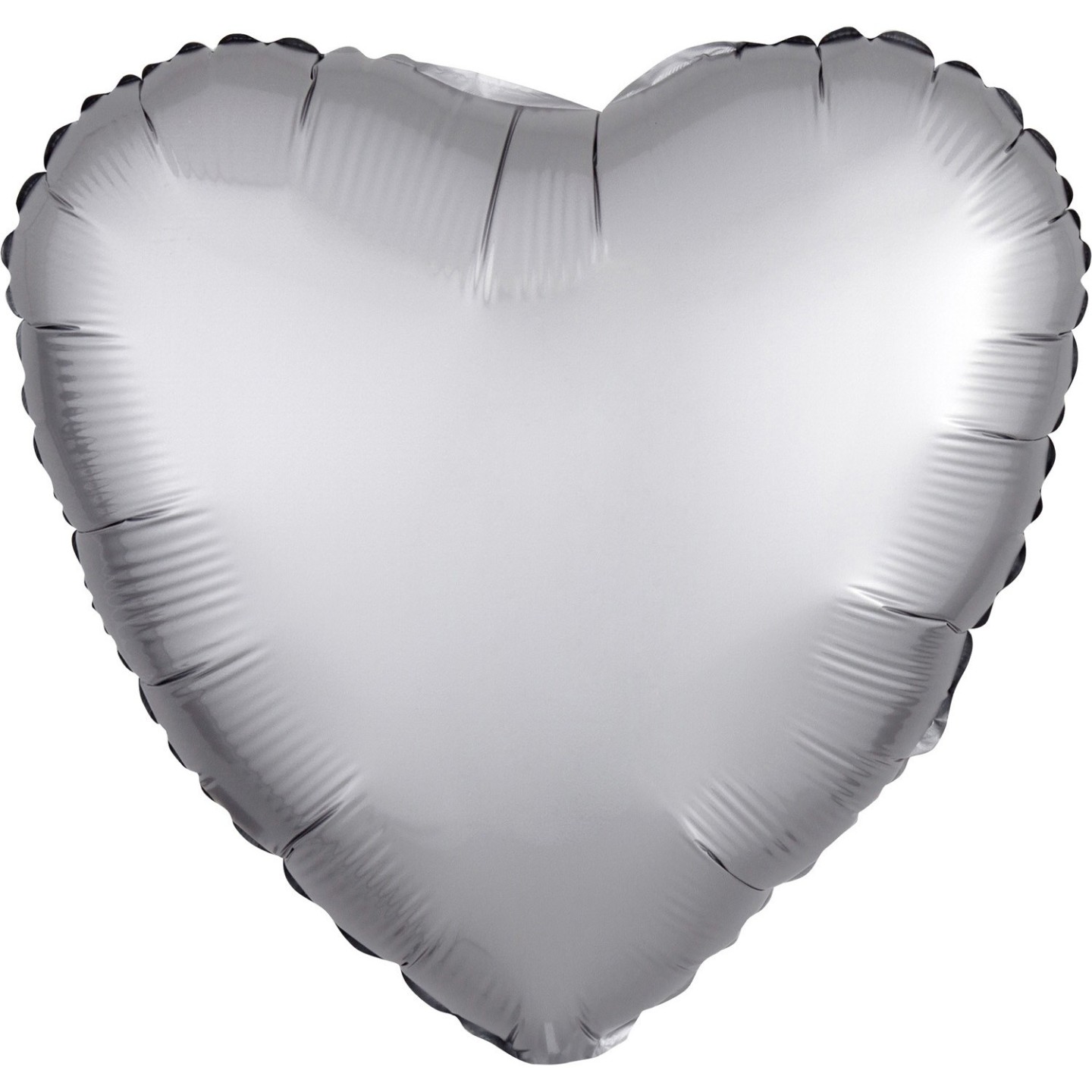 Folieballon onbedrukt zilver hart