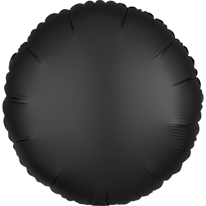 Folieballon onbedrukt zwart rond