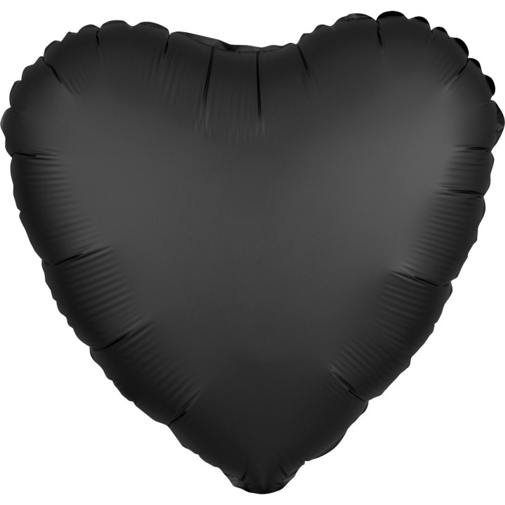 Folieballon onbedrukt zwart hart