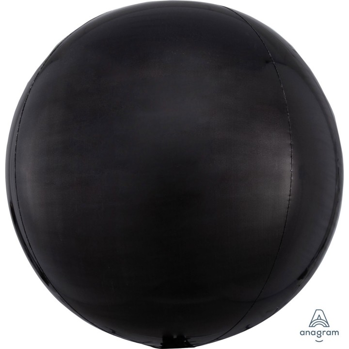 Folieballon onbedrukt orbz zwart rond