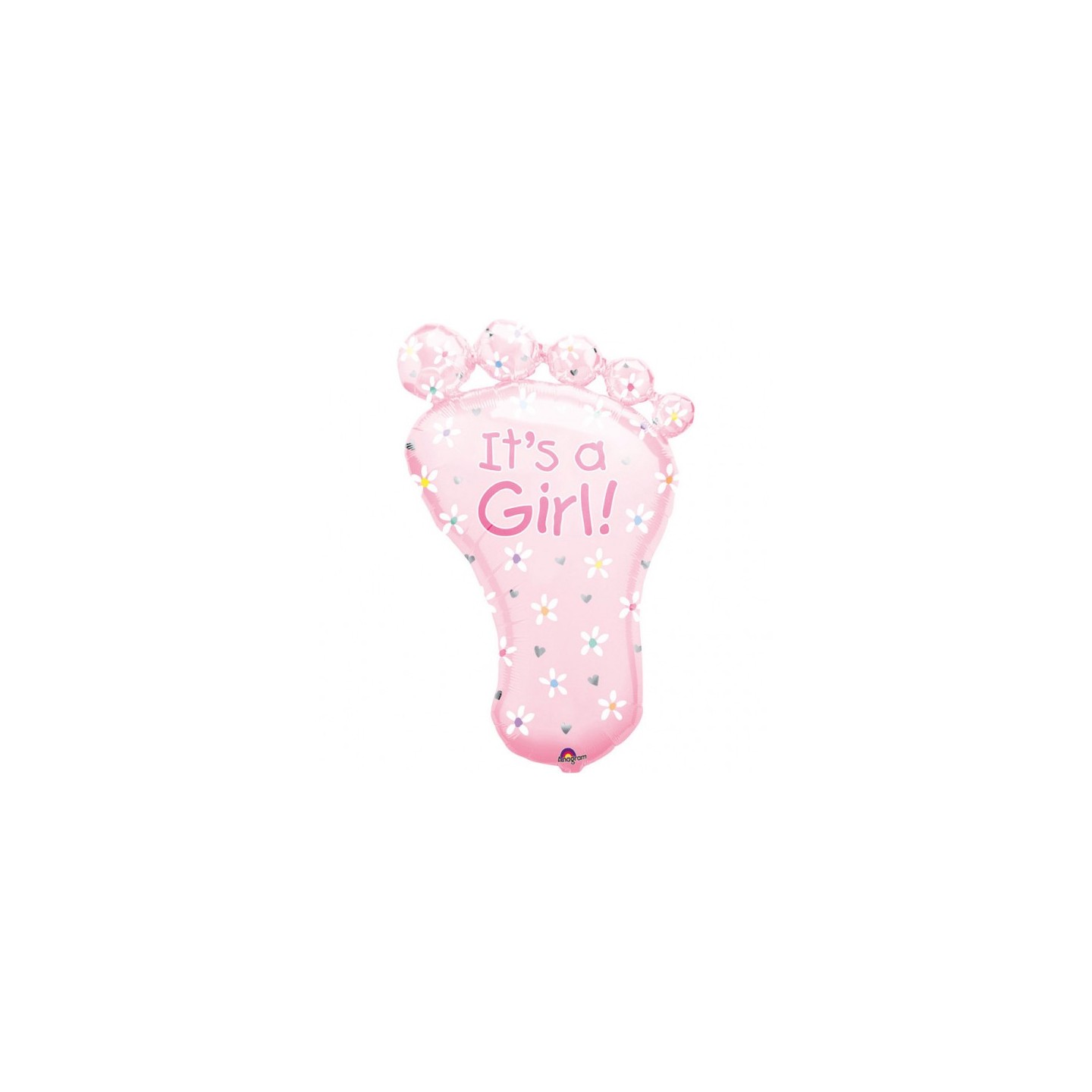 Folieballon geboorte meisje baby roze