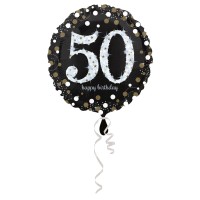 Folieballon Sparkling 50 jaar HBDay 43cm
