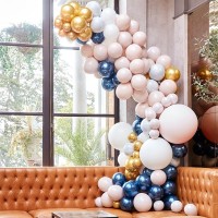 DIY luxe ballonboog marble navy goud 