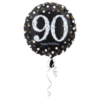 Folieballon verjaardag sparkling 90 jaar