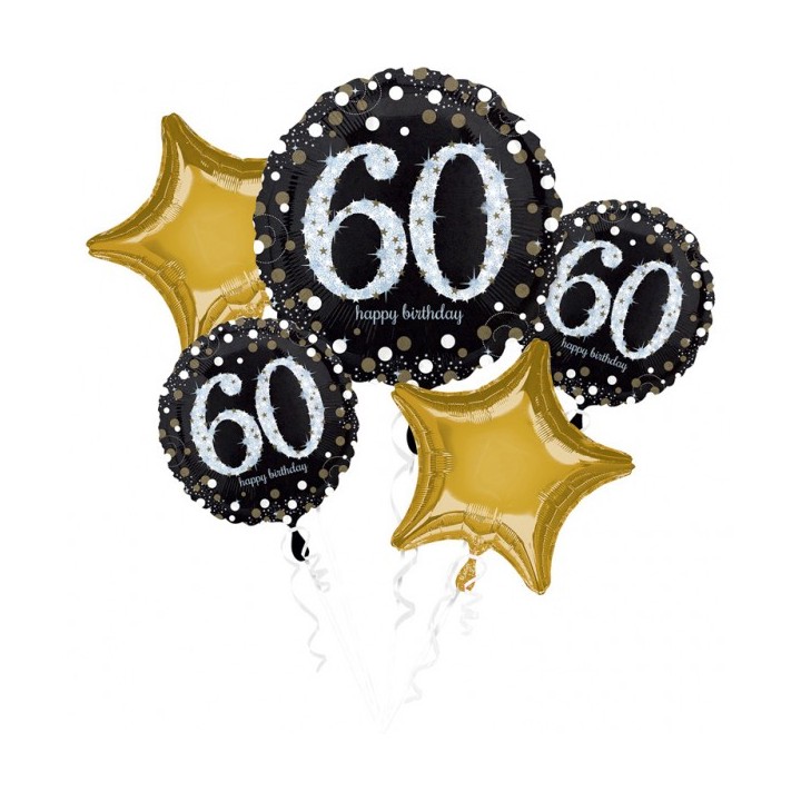 Folieballon boeket verjaardag sparkling 60 jaar