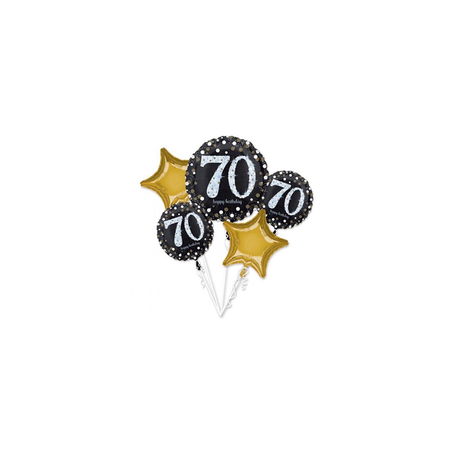 Folieballon boeket verjaardag sparkling 70 jaar
