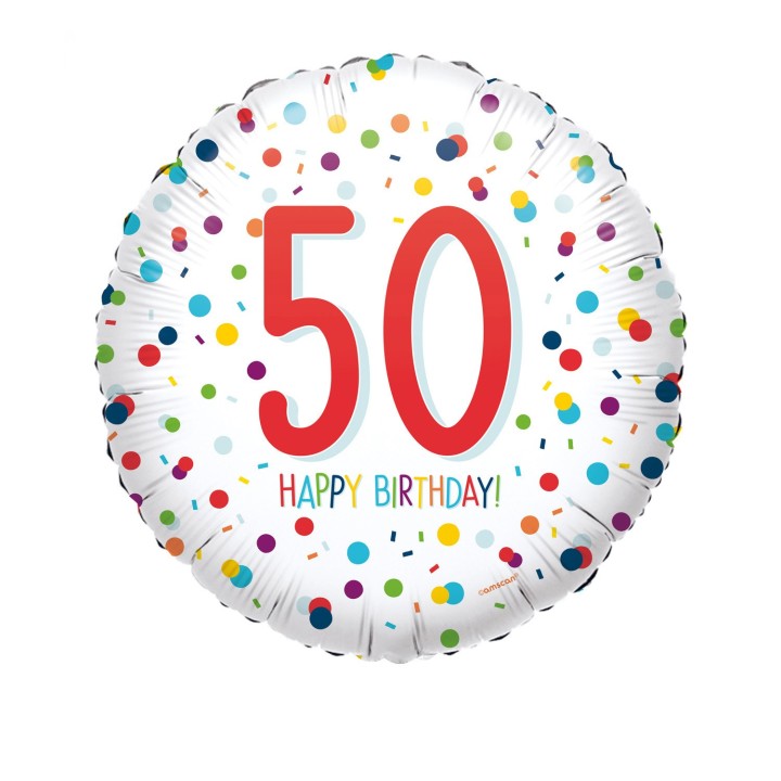 Folieballon verjaardag confetti 50 jaar