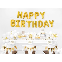 Happy Birthday letter ballonnen gouden versiering