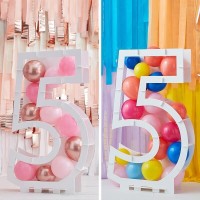 DIY ballon mozaiek frame decoratie cijfer 5
