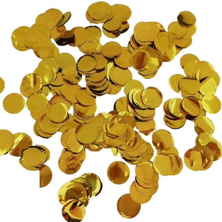 Ballon confetti metallic goud rond 