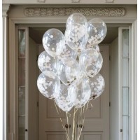 Ballon confetti metallic wit rond groot