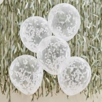 Ballon confetti metallic wit rond