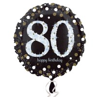 Folieballon verjaardag sparkling 80 jaar