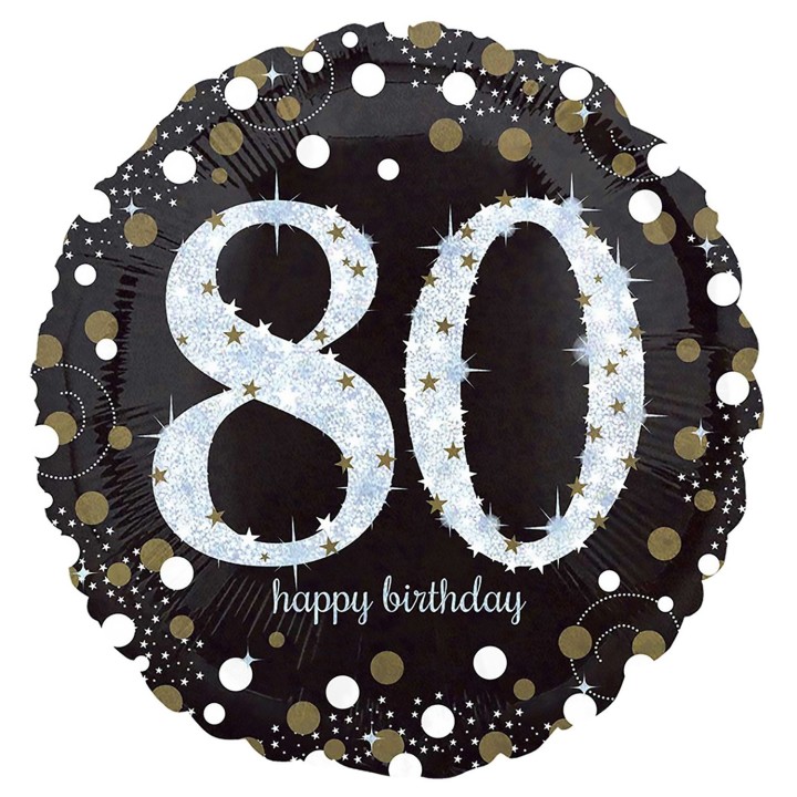 Folieballon verjaardag sparkling 80 jaar